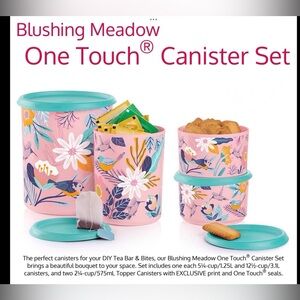 Tupperware Blushing Meadow One Touch Canister Set